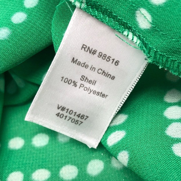 05 Green With White Polka Dot Blouse Size 4-6 - Picture 9 of 11